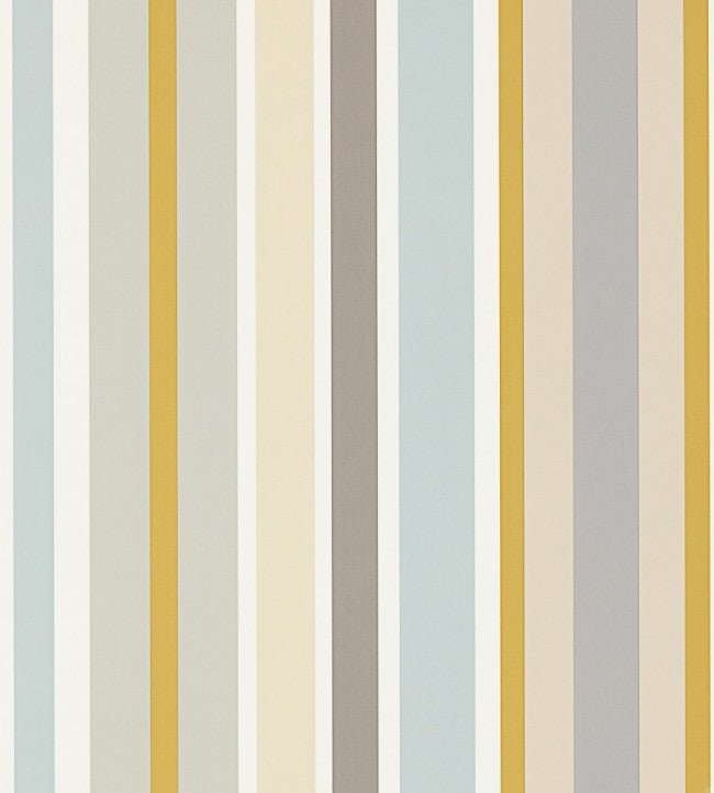 Jelly Tot Stripe Wallpaper - Slate / Biscuit / Maize - 111262 - Scion - Morris Wallpaper