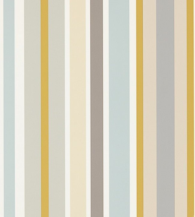 Jelly Tot Stripe Wallpaper - Slate / Biscuit / Maize - NSCK111262 - Scion