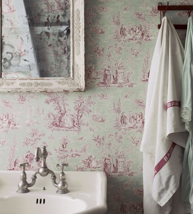 Josette Wallpaper - Rose/Sage - DFAB214063 - Sanderson - Morris Wallpaper