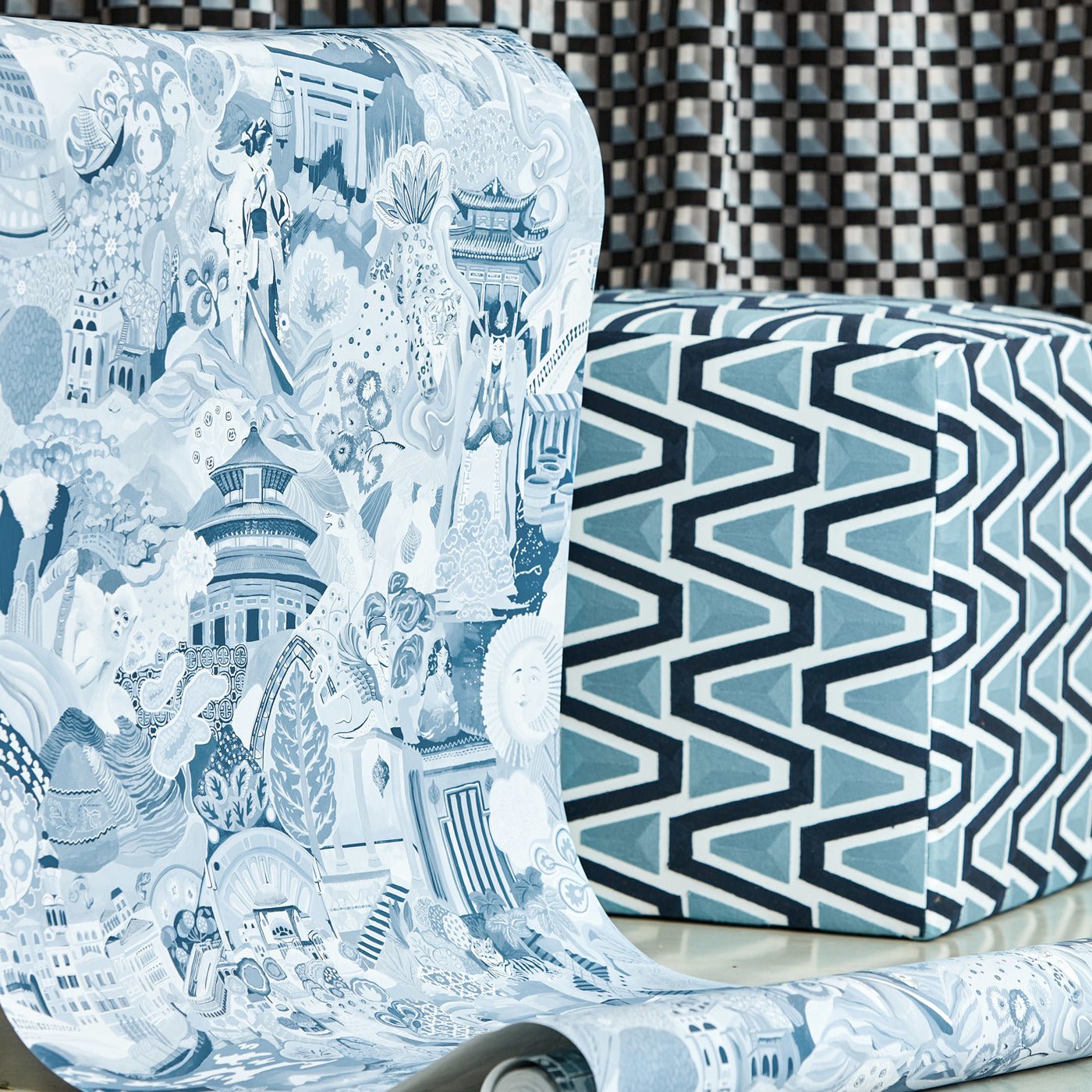Journey of Discovery Wallpaper - Wild Water/Exhale - Harlequin - HQN3112920 - Morris Wallpaper