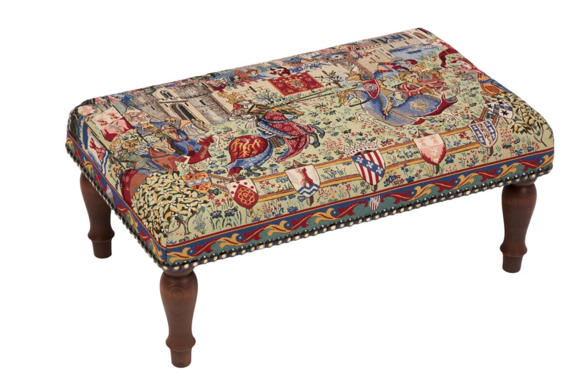 Joust at Camelot Upholstered Regular Stool - Hines of Oxford - RS714 - Morris Wallpaper