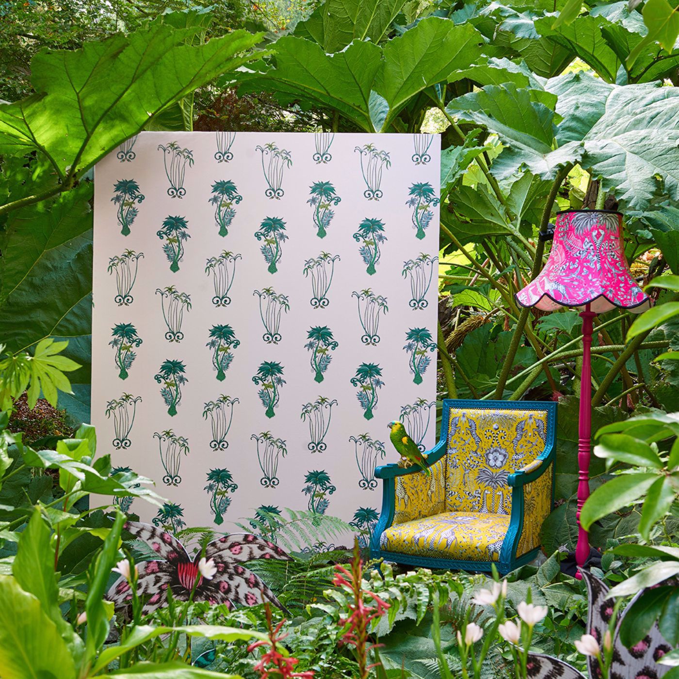 Jungle Palms Wallpaper - Pink - Clarke & Clarke - W0101/04 - Morris Wallpaper