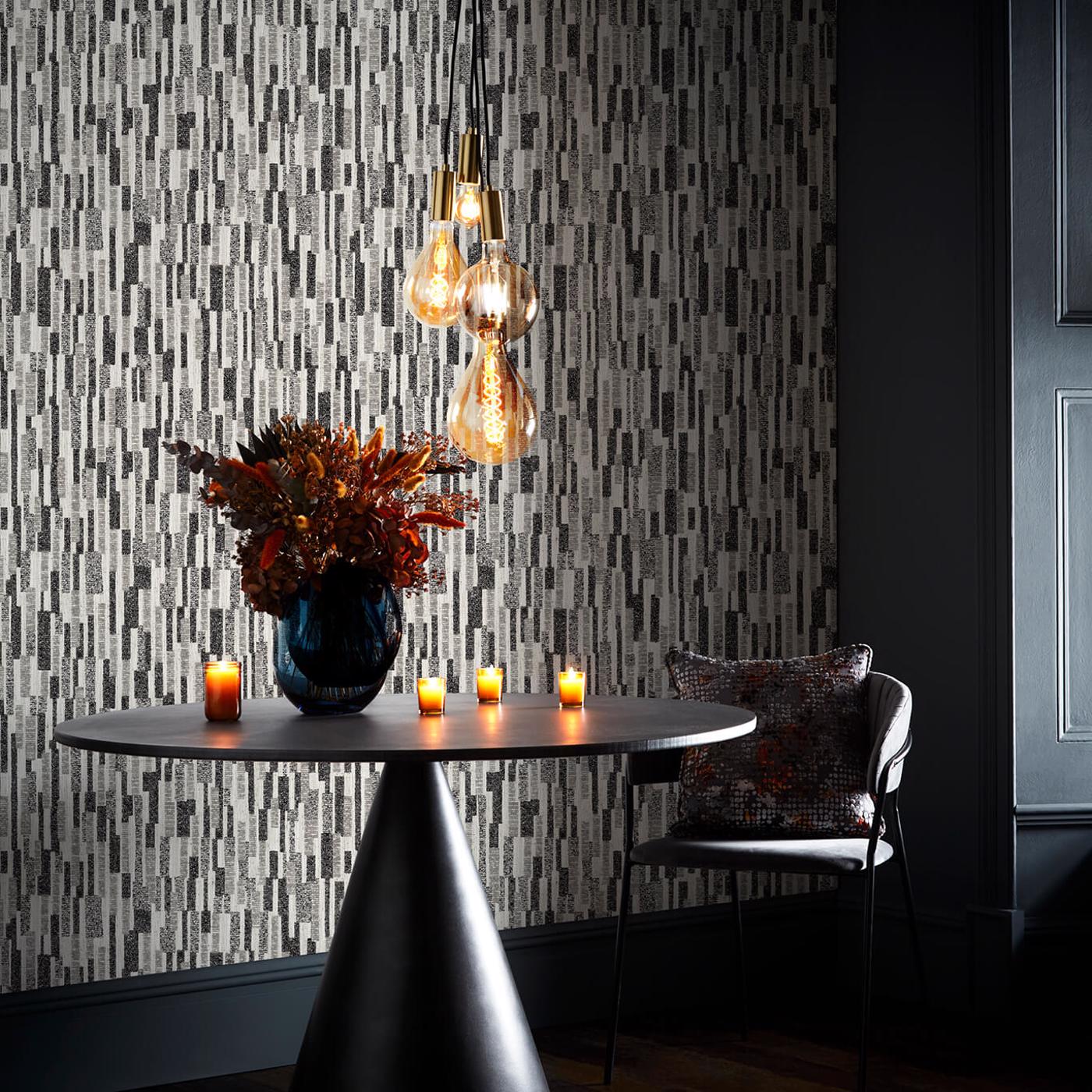 Juno Wallpaper - Noir - Clarke & Clarke - W0224/03 - Morris Wallpaper