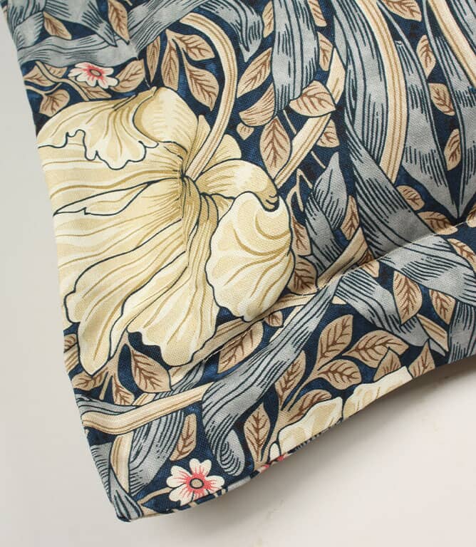 Just Fabrics - William Morris Pimpernel Blue Oxford Seat Pad - 814 - Morris Wallpaper