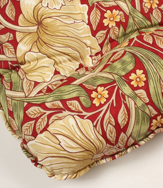 Just Fabrics - William Morris Pimpernel Red Seat Pad - 861 - Morris Wallpaper