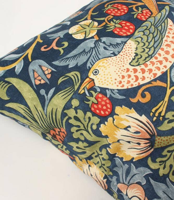 Just Fabrics - William Morris Strawberry Thief Indigo Cushion - 776 - Morris Wallpaper