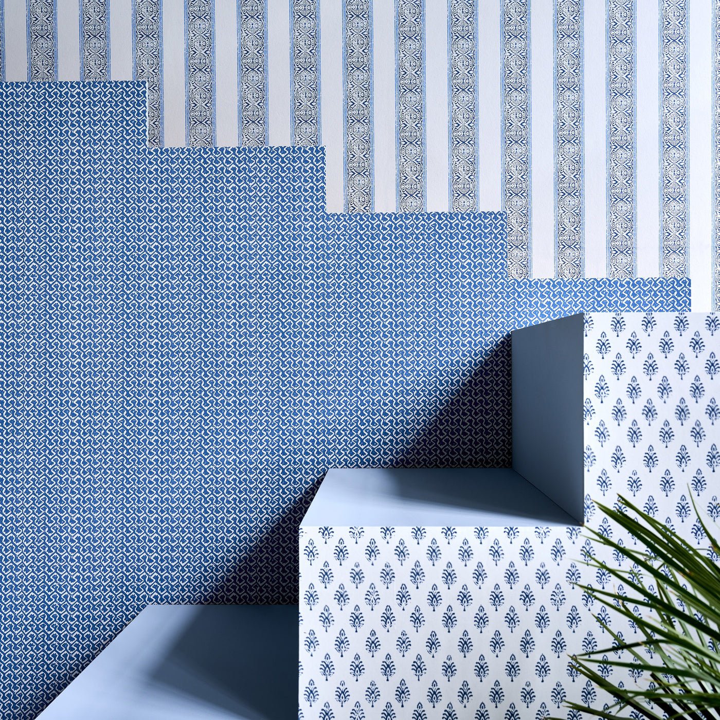 Kalamkari Wallpaper - Cobalt - Clarke & Clarke - W0237/02 - Morris Wallpaper