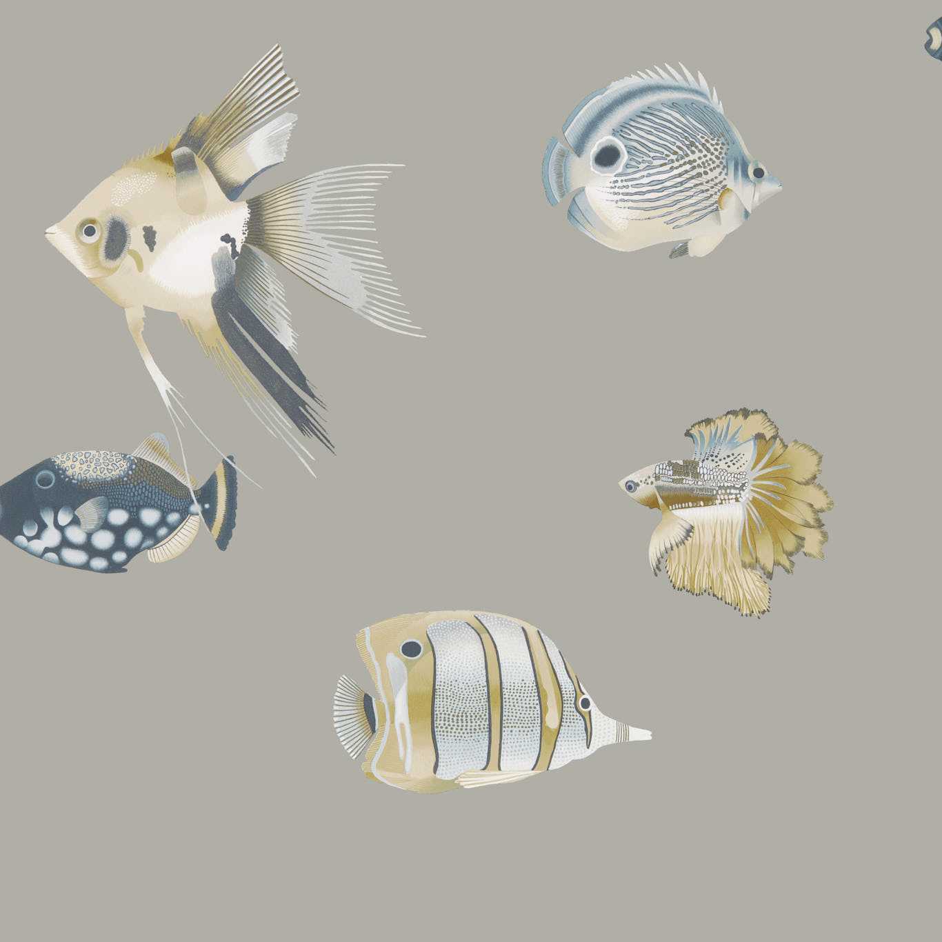 Kamanu Wallpaper - Graphite/Mustard - HANZ111646 - Harlequin - Premier Wallcovering