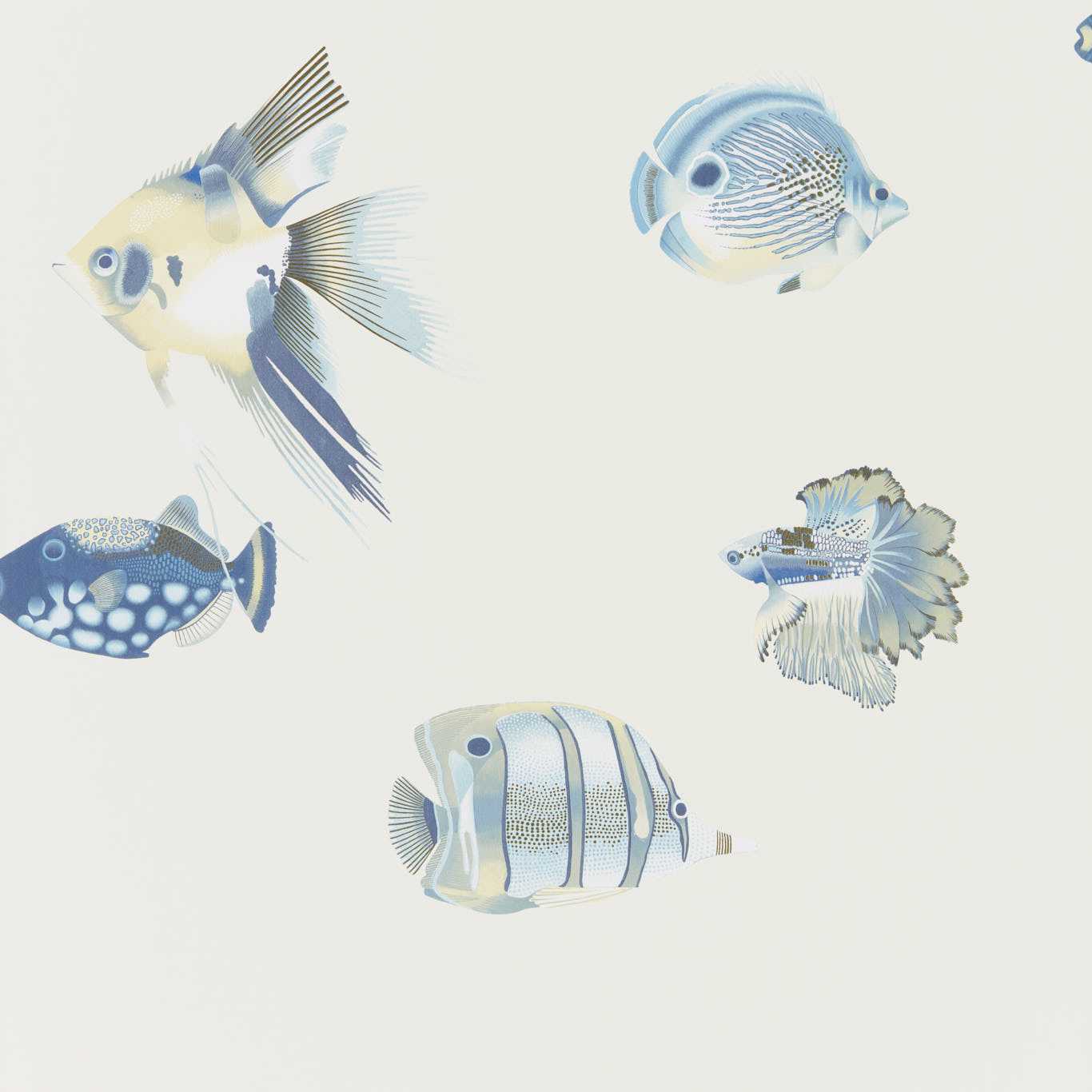 Kamanu Wallpaper - Indigo/Pebble - Harlequin - HANZ111649 - Morris Wallpaper