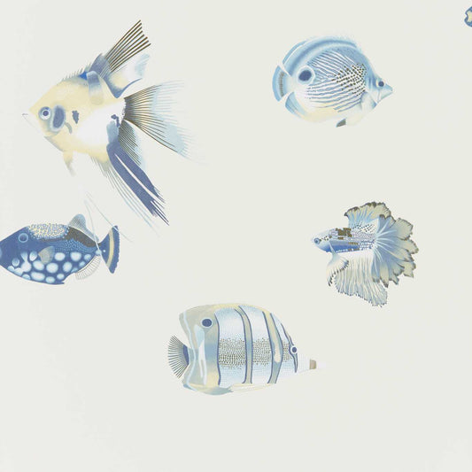 Kamanu Wallpaper - Indigo/Pebble - Harlequin - HANZ111649 - Morris Wallpaper