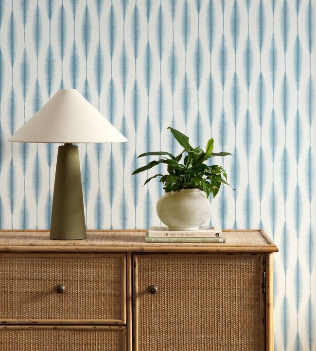 Kasuri Wallpaper - Coast Blue - Scion - NSCW113272 - Morris Wallpaper