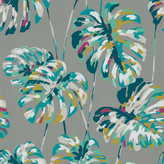 Kelapa Wallpaper - Lagoon/Cerise - Harlequin - HZAP111752 - Morris Wallpaper