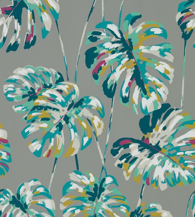 Kelapa Wallpaper - Lagoon/Cerise - HZAP111752 - Harlequin - Morris Wallpaper