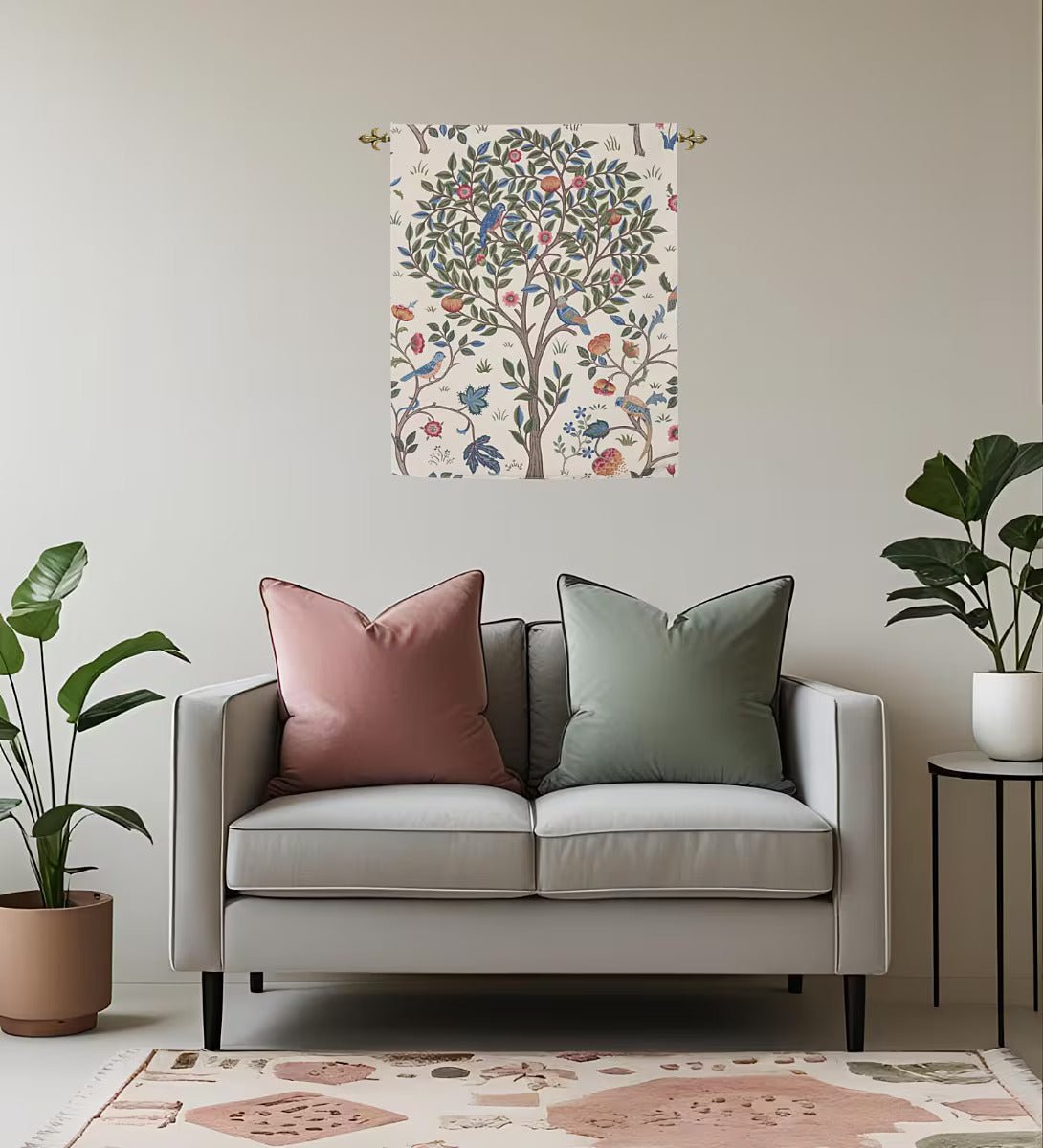 Kelmscott Tree Printed Tapestry - Requires Rod Size 2 - Hines of Oxford - PR1544 - Morris Wallpaper