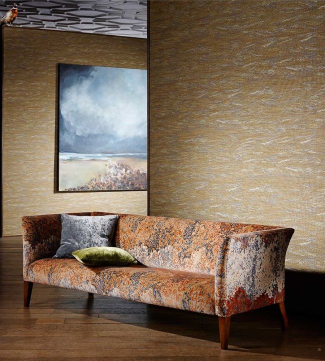 Kempshott Plain Wallpaper - Stone - ZKEM312631 - Zoffany - Morris Wallpaper