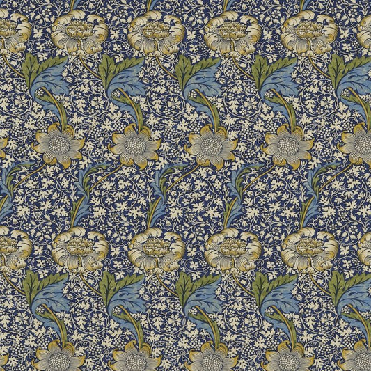 Kennet Fabric - Indigo/Gold - Morris & Co - 220322 - Premier Wallcovering