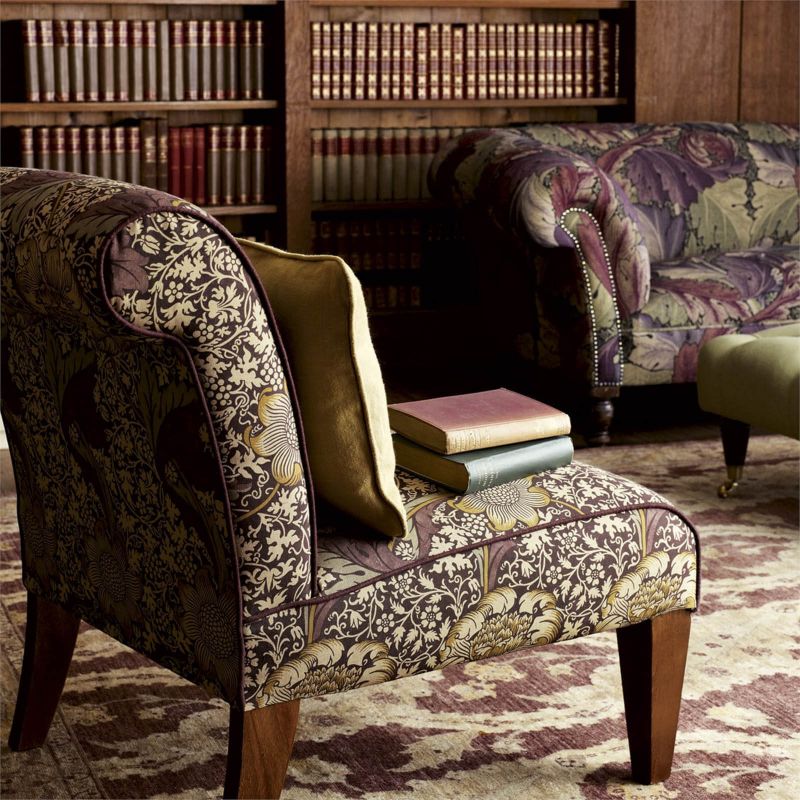 Kennet Fabric - Indigo/Gold - Morris & Co - 220322 - Premier Wallcovering