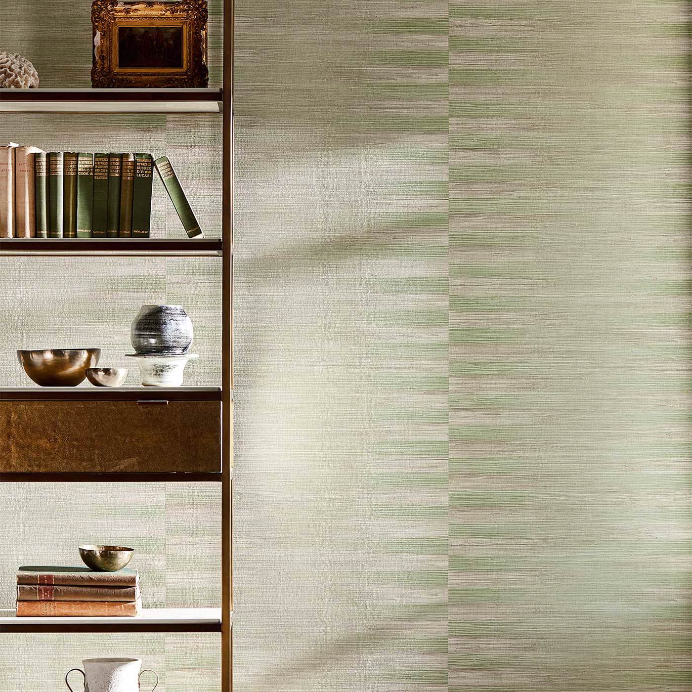 Kensington Grasscloth Wallpaper - Mineral - Zoffany - ZHIW313004 - Morris Wallpaper