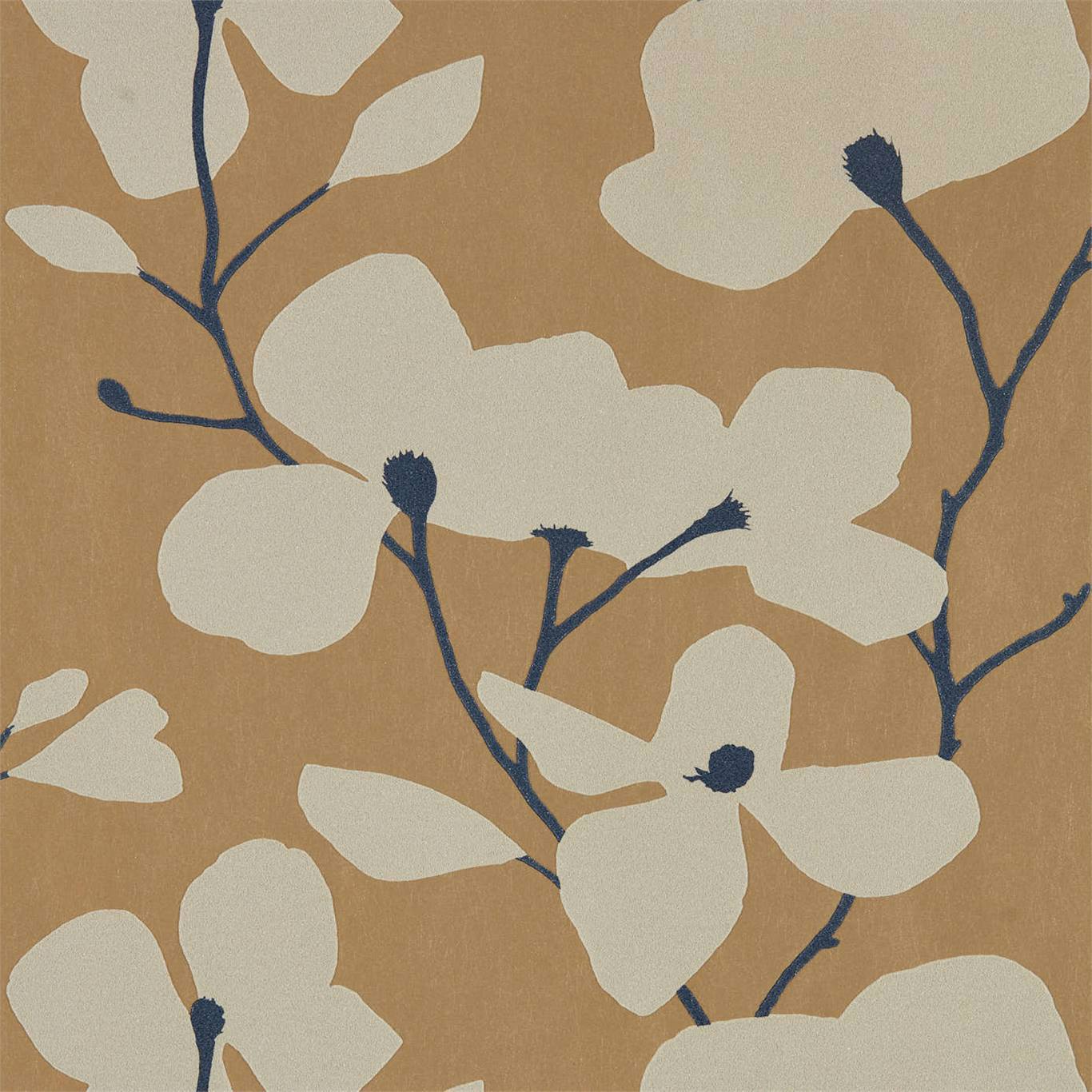 Kienze Shimmer Wallpaper - Antique Gold/Ink - Harlequin - HMWF111972 - Morris Wallpaper