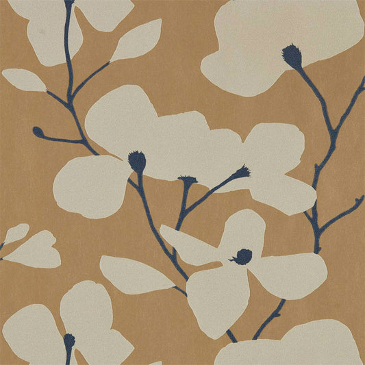 Kienze Shimmer Wallpaper - Antique Gold/Ink - Harlequin - HMWF111972 - Morris Wallpaper
