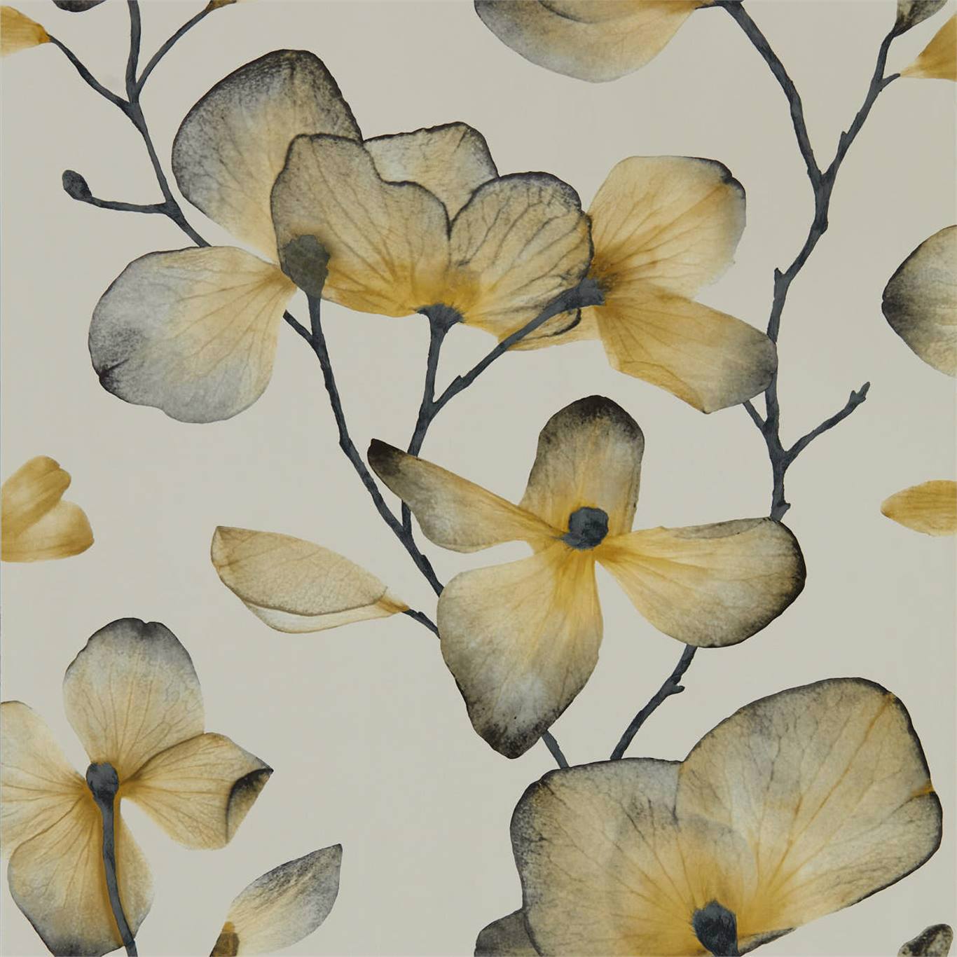 Kienze Wallpaper - Ochre/Steel - Harlequin - HMWF111958 - Morris Wallpaper