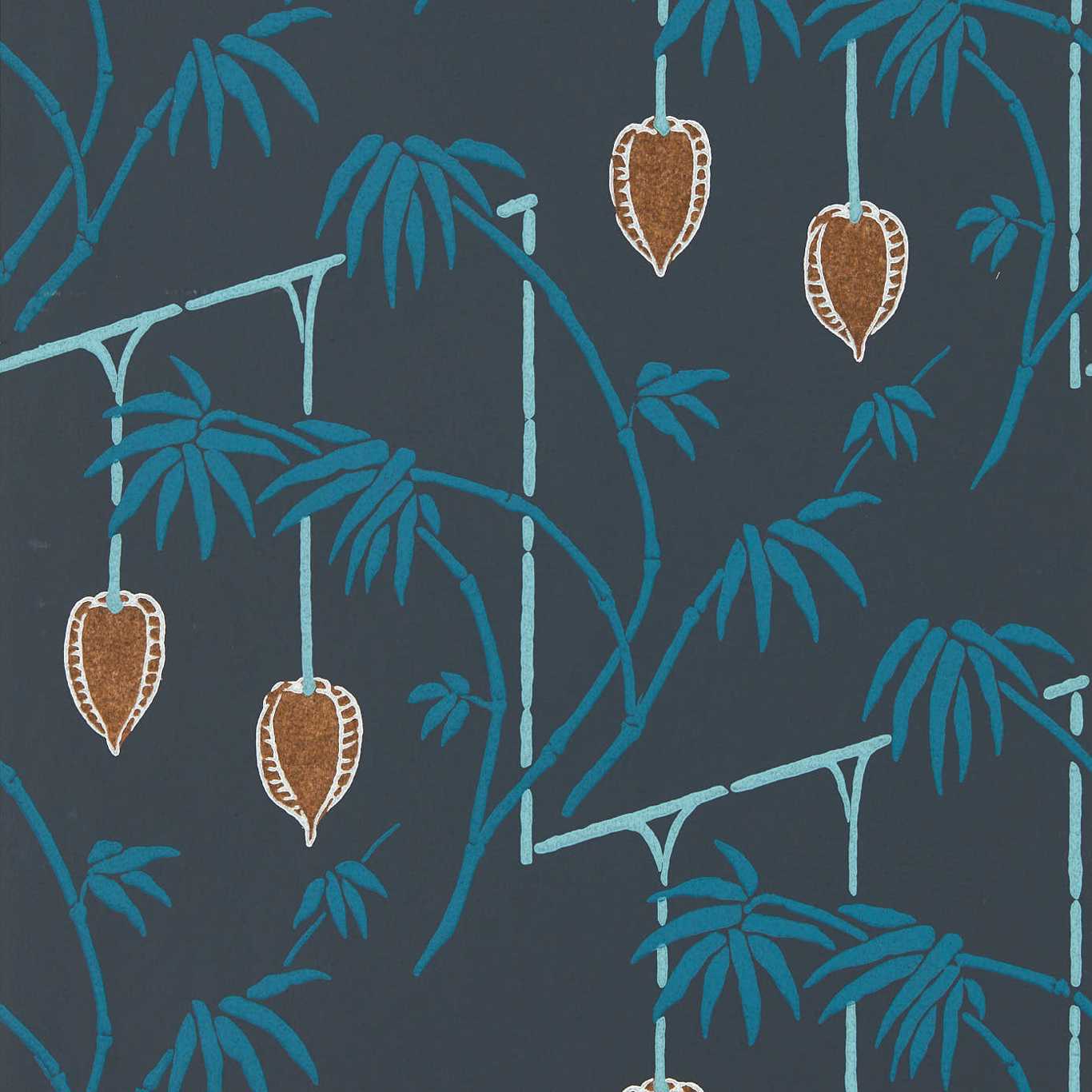 Kimiko Wallpaper - Japanese Ink/Copper - Harlequin - HQN3112940 - Morris Wallpaper