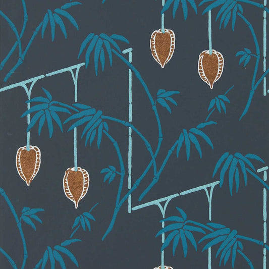 Kimiko Wallpaper - Japanese Ink/Copper - Harlequin - HQN3112940 - Morris Wallpaper