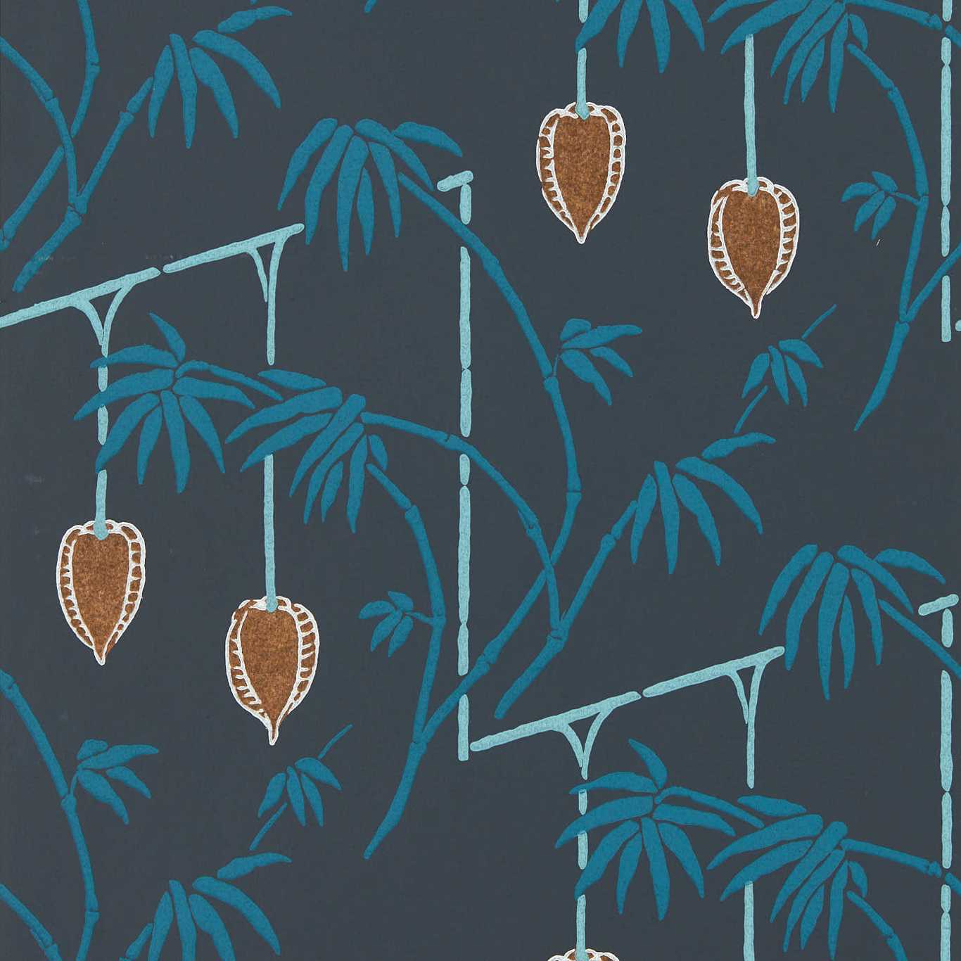 Kimiko Wallpaper - Japanese Ink/Copper - HQN3112940 - Harlequin - Morris Wallpaper