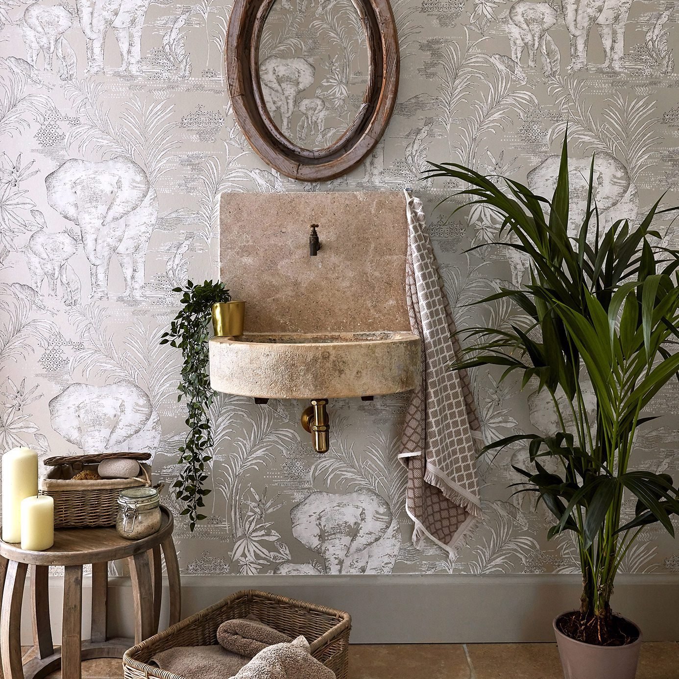 Kinabalu Wallpaper - Linen - HZAP111776 - Harlequin - Premier Wallcovering