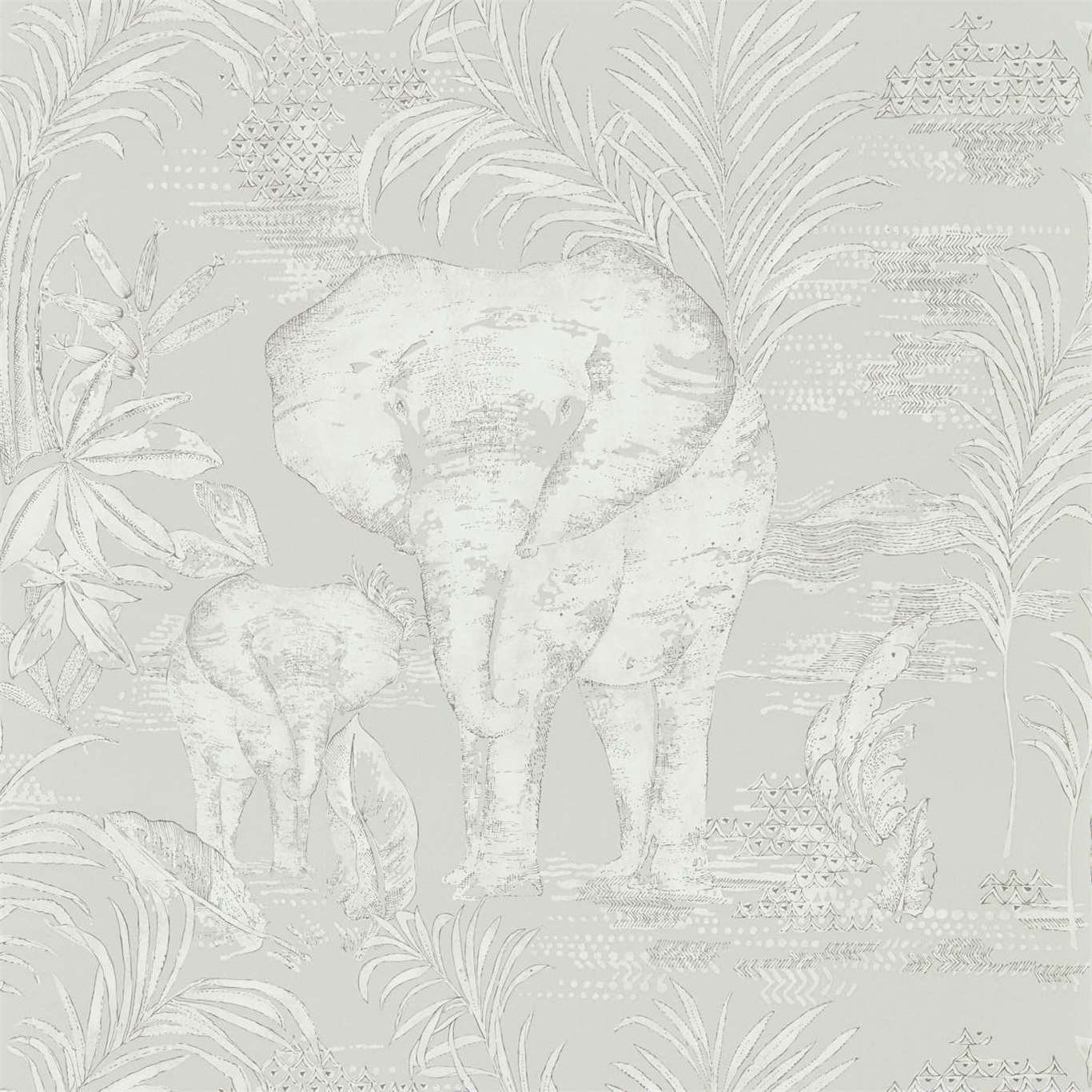 Kinabalu Wallpaper - Silver - Harlequin - HZAP111777 - Morris Wallpaper