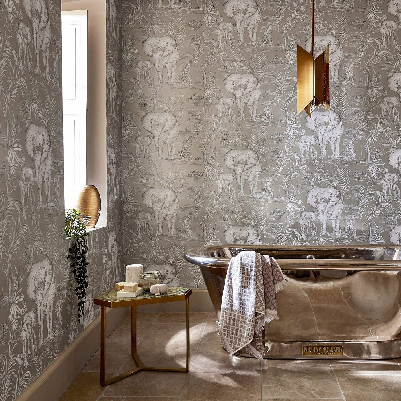 Kinabalu Wallpaper - Silver - Harlequin - HZAP111777 - Morris Wallpaper