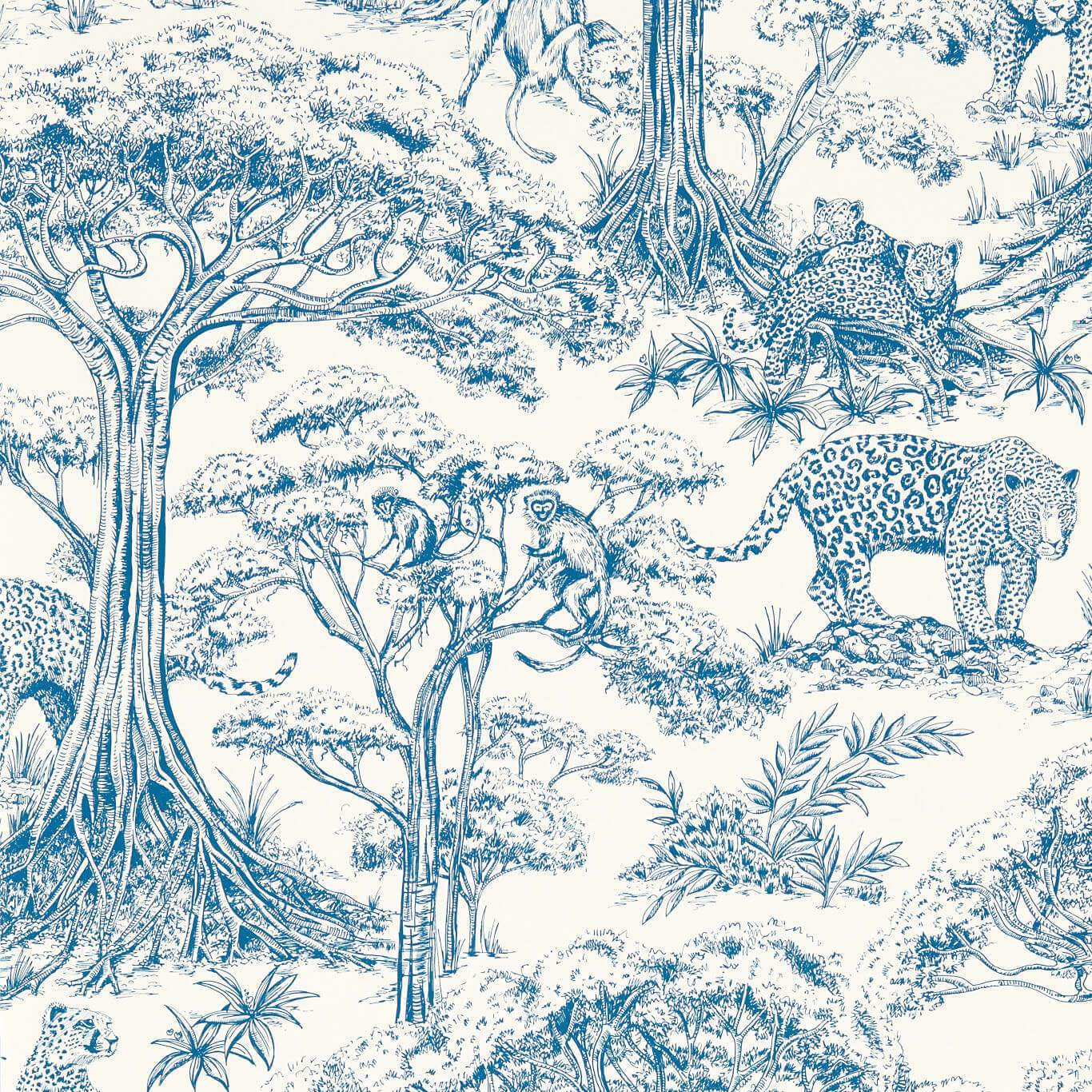 Kisumu Wallpaper - Caribbean - Clarke & Clarke - W0185/01 - Morris Wallpaper
