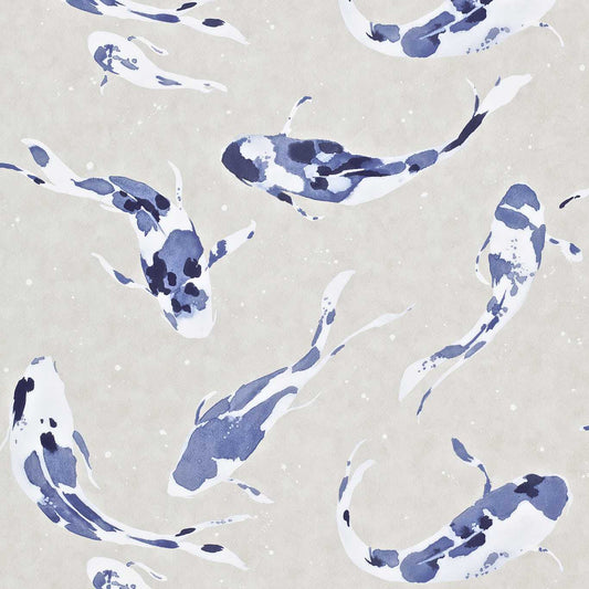 Koi Wallpaper - Indigo - Harlequin - HMOW110902 - Morris Wallpaper