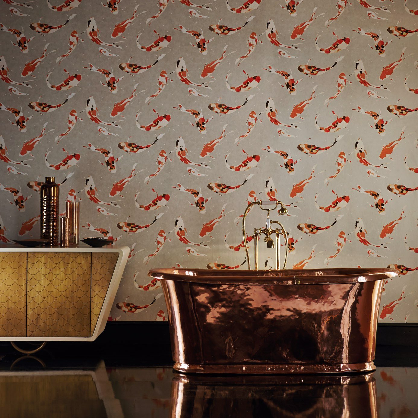 Koi Wallpaper - Paprika - Harlequin - HMOW110903 - Morris Wallpaper