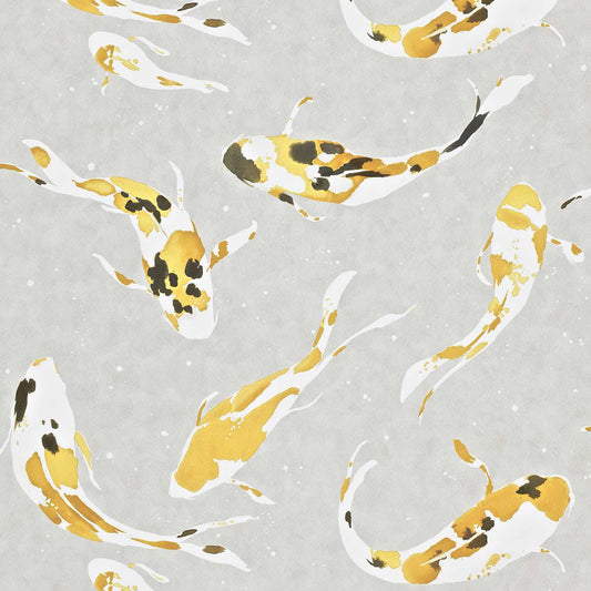 Koi Wallpaper - Saffron - Harlequin - HMOW110901 - Morris Wallpaper
