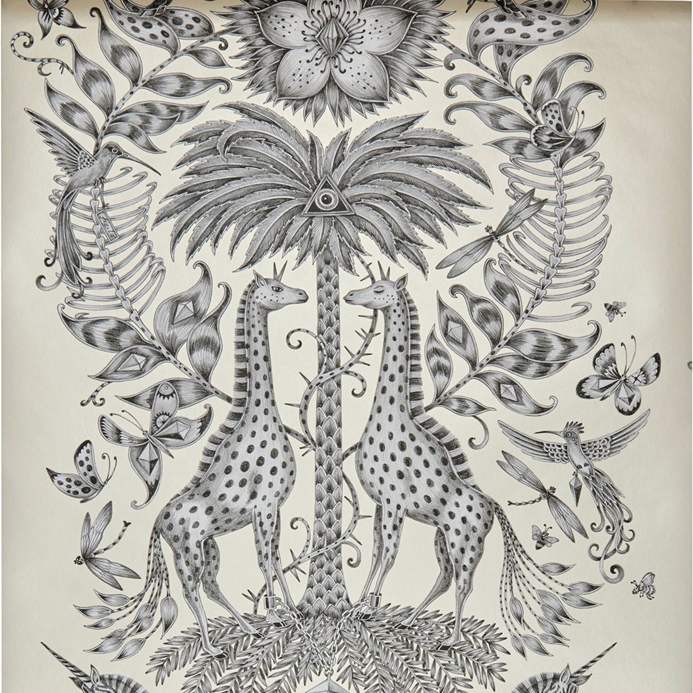 Kruger Wallpaper - Monochrome - Clarke & Clarke - W0102/05 - Morris Wallpaper
