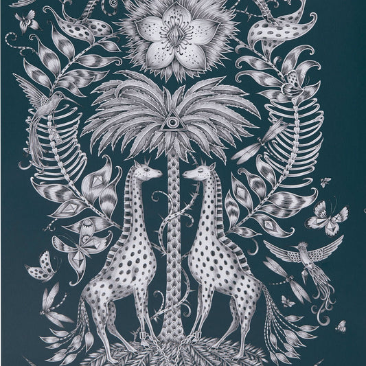 Kruger Wallpaper - Navy - Clarke & Clarke - W0102/06 - Morris Wallpaper