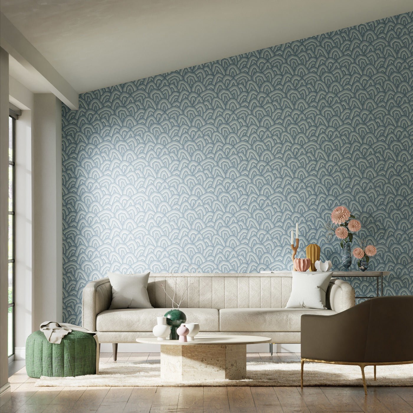 Kumo Wallpaper - Wild Water/Exhale - Harlequin - HQN3112928 - Morris Wallpaper