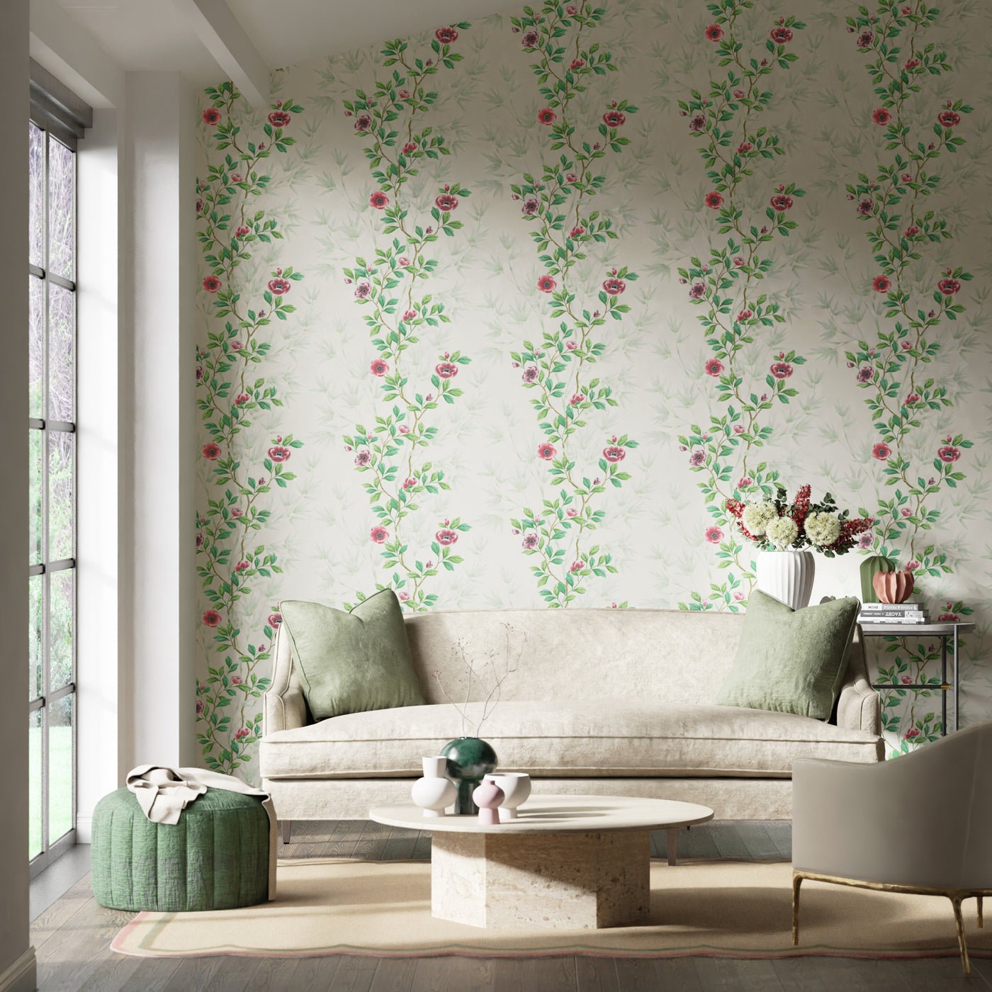 Lady Alford Wallpaper - Fig Blossom/ Magenta - Harlequin - HDHW112899 - Morris Wallpaper