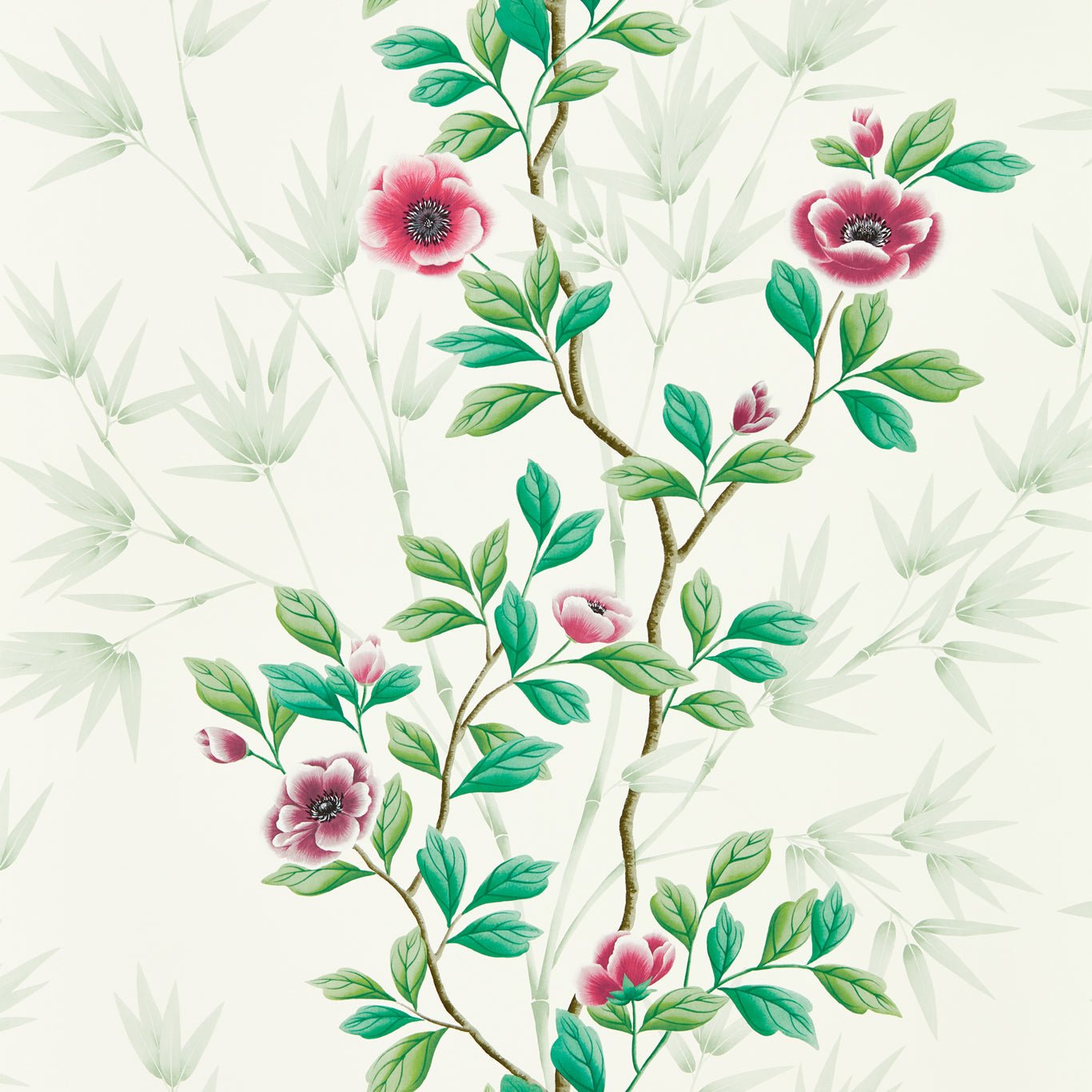 Lady Alford Wallpaper - Fig Blossom/ Magenta - Harlequin - HDHW112899 - Morris Wallpaper