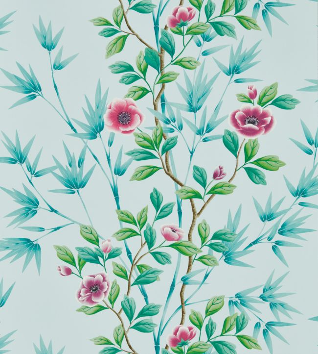 Lady Alford Wallpaper - Sky/Magenta - HDHW112901 - Harlequin - Morris Wallpaper