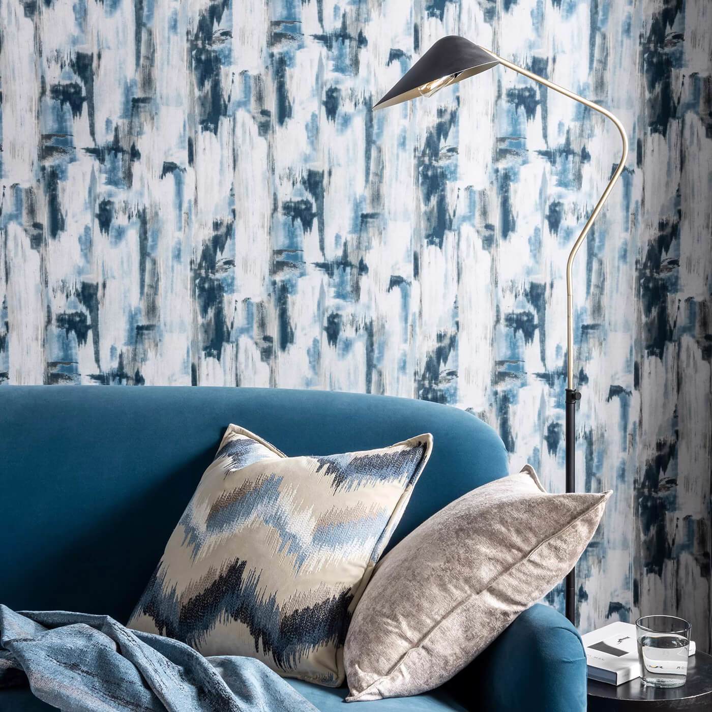 Lagna Wallpaper - Midnight - Clarke & Clarke - W0183/01 - Morris Wallpaper