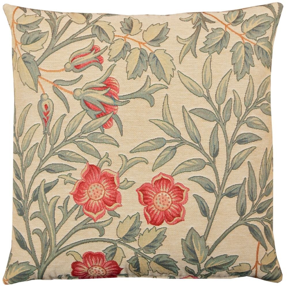 Large Pimpernel Tapestry Cushion with Feather Filler - Hines - 548 - Morris Wallpaper