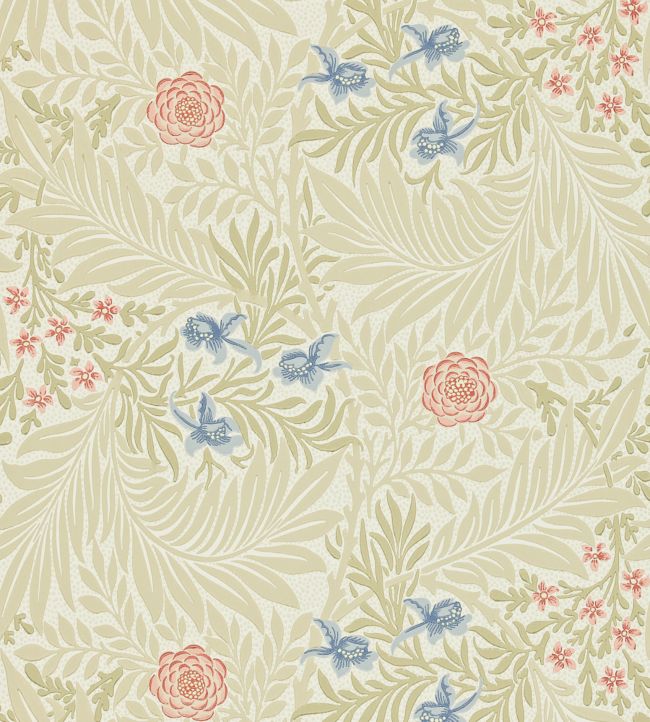 Larkspur Wallpaper - Manilla/Old Rose - 212557 - Morris & Co