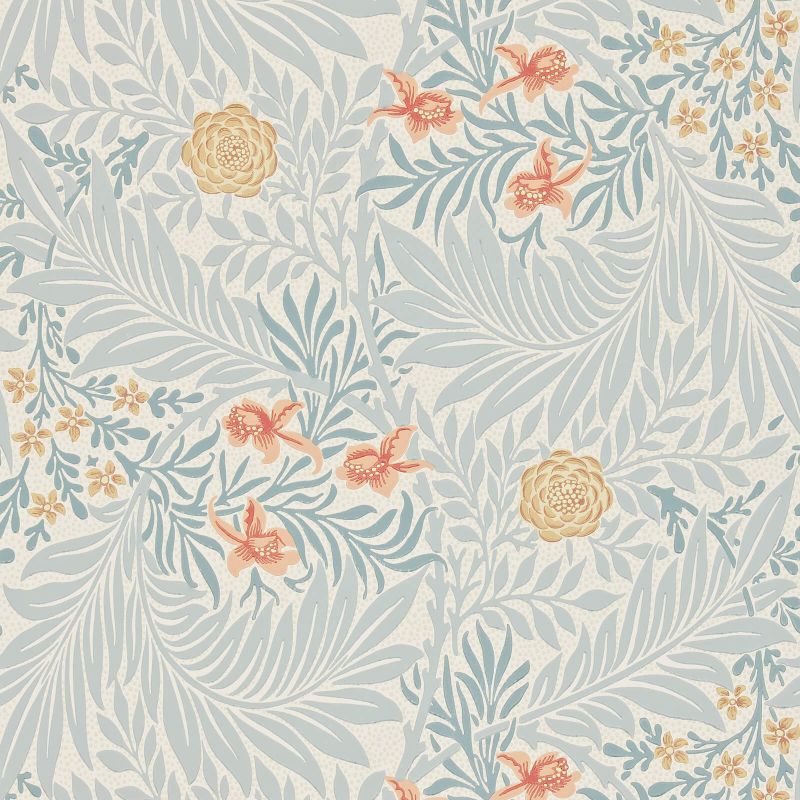 Larkspur Wallpaper - Slate/Russet - Morris & Co - 212556 - Morris Wallpaper