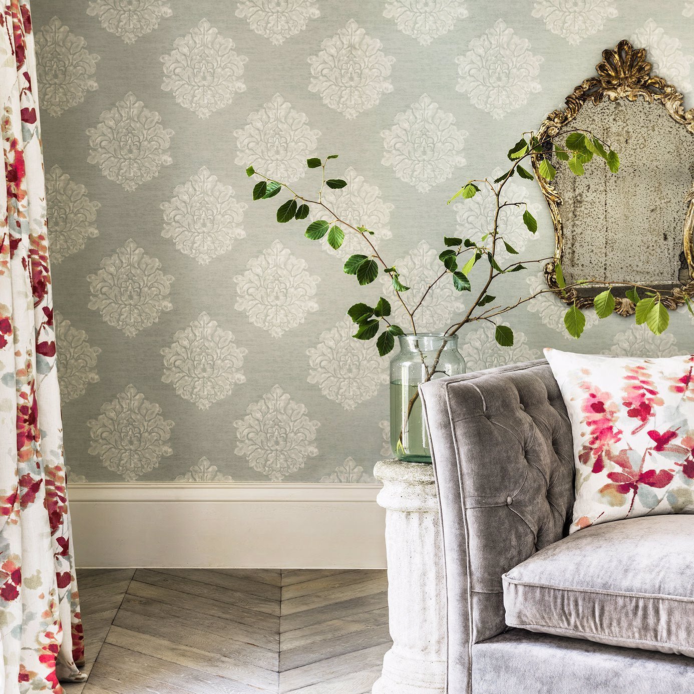 Laurie Wallpaper - Ivory - Sanderson - DWAP216268