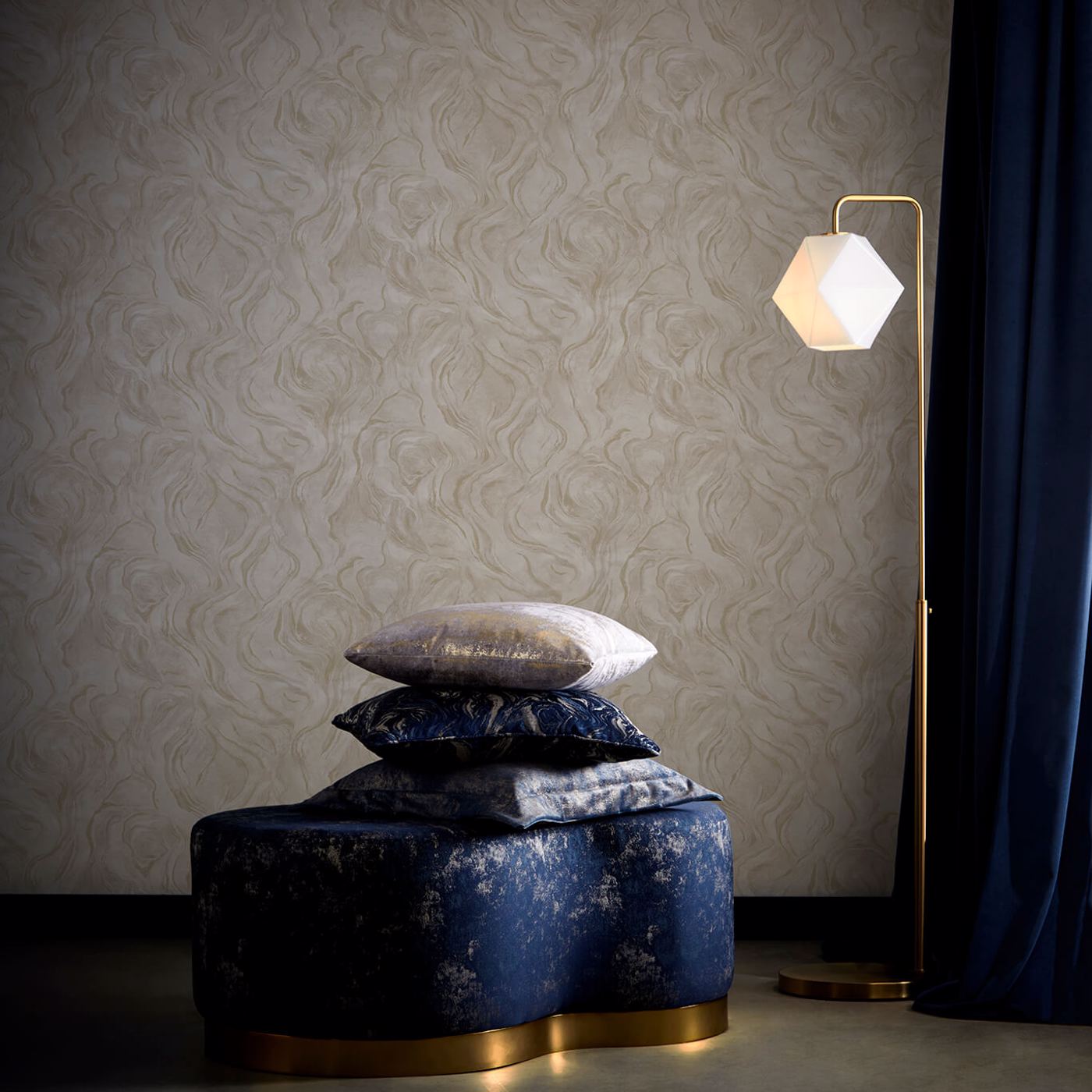 Lavico Wallpaper - Linen - Clarke & Clarke - W0168/02 - Morris Wallpaper
