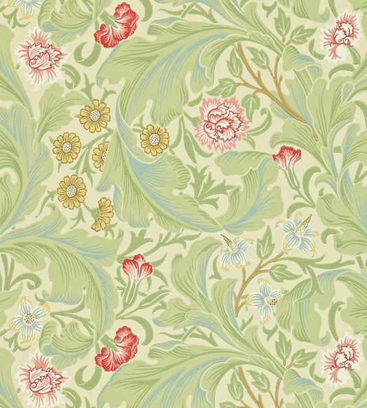 Leicester Wallpaper - Green/Coral - 212543 - Morris & Co