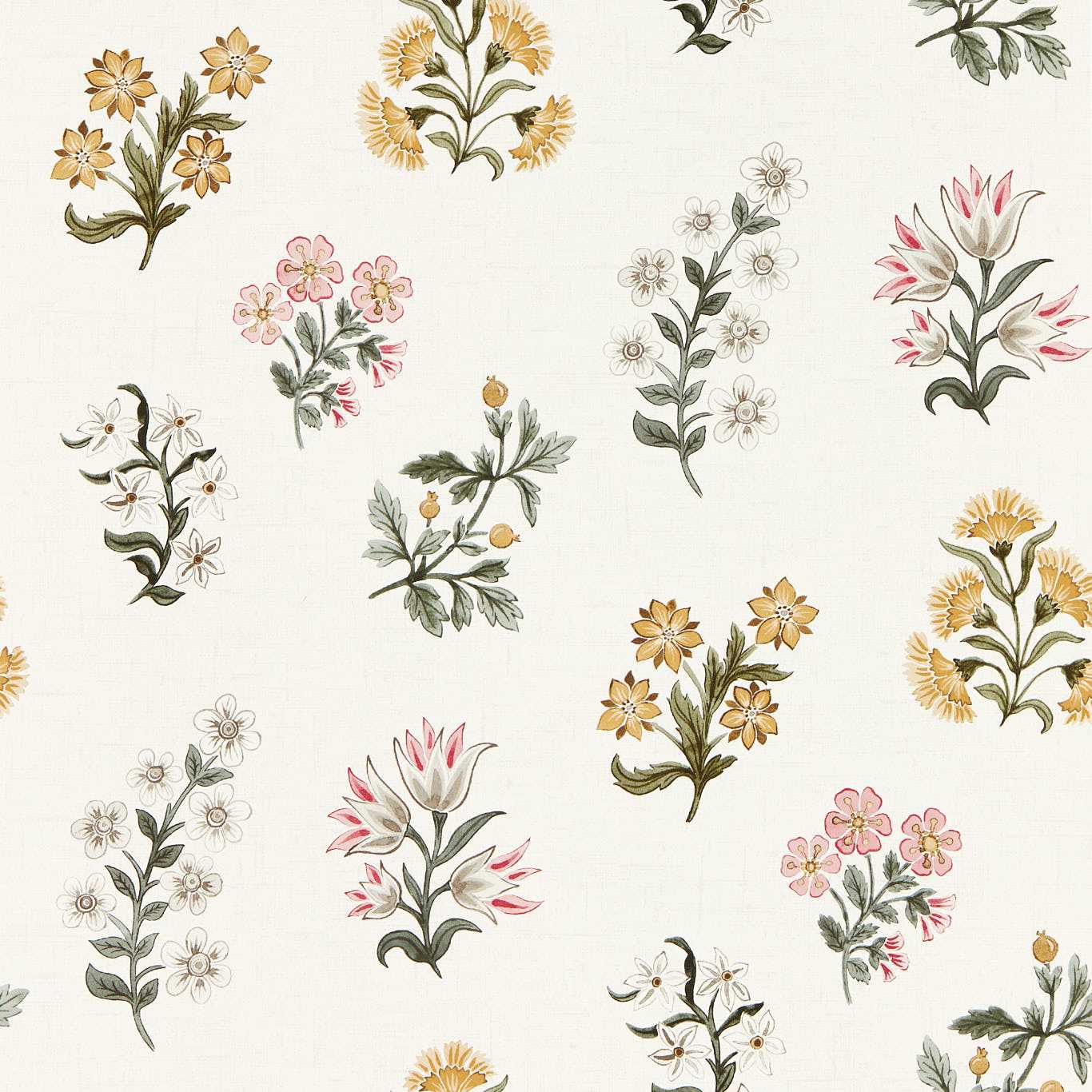 Leiden Wallpaper - Blush/Ochre - Clarke & Clarke - W0194/01 - Morris Wallpaper