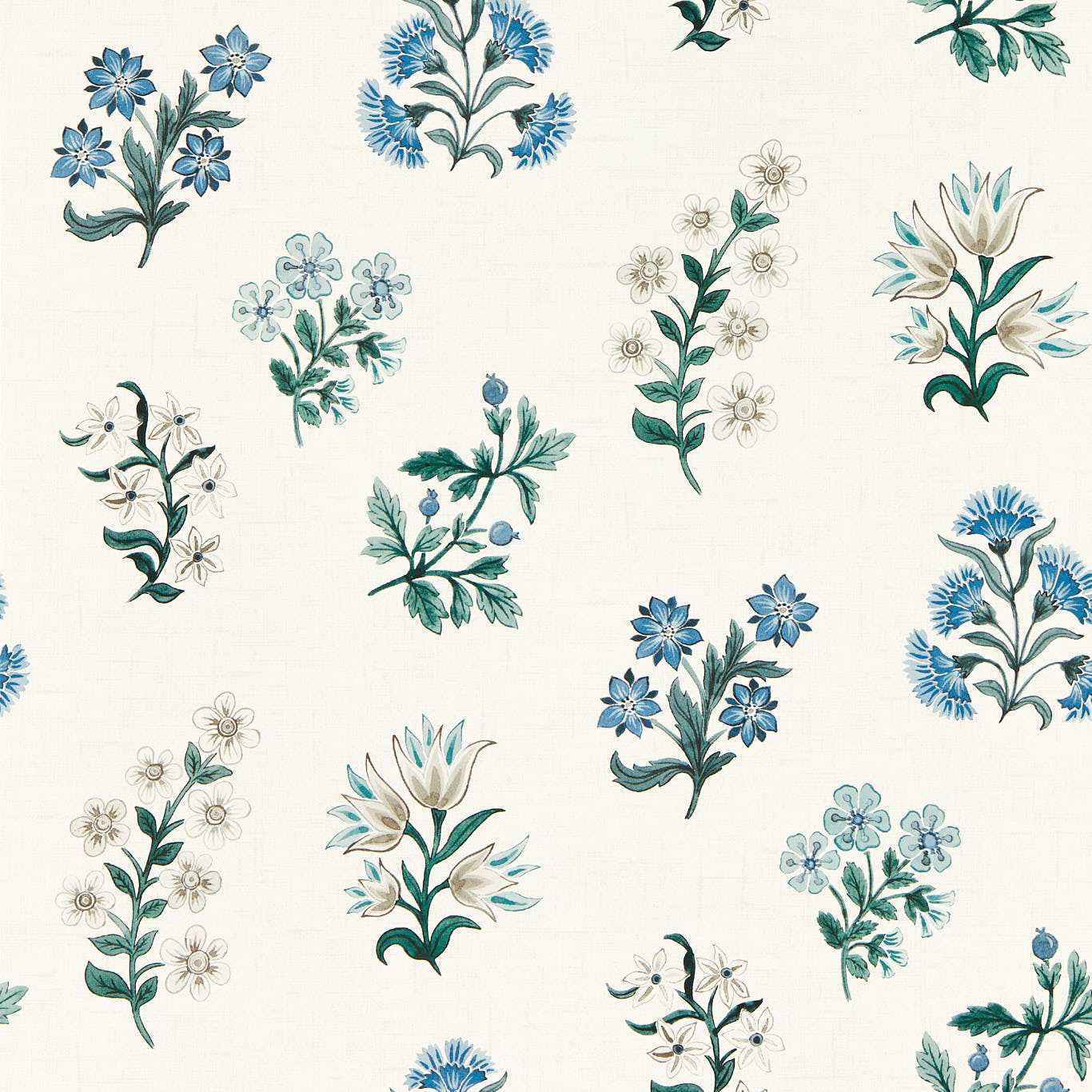 Leiden Wallpaper - Denim - Clarke & Clarke - W0194/03 - Morris Wallpaper